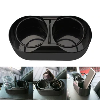 

Water Cup holder Beverage Multi-Use Storage Rack Black 1pcs Dual Hole Car