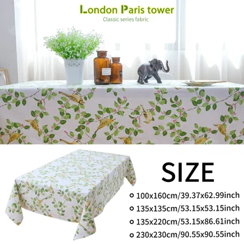

Indoor Outdoor Print Tablecloth Easy Clean Cotton Polyester Practical Restaurant Garden Dining Room Dustproof Multifunction Home