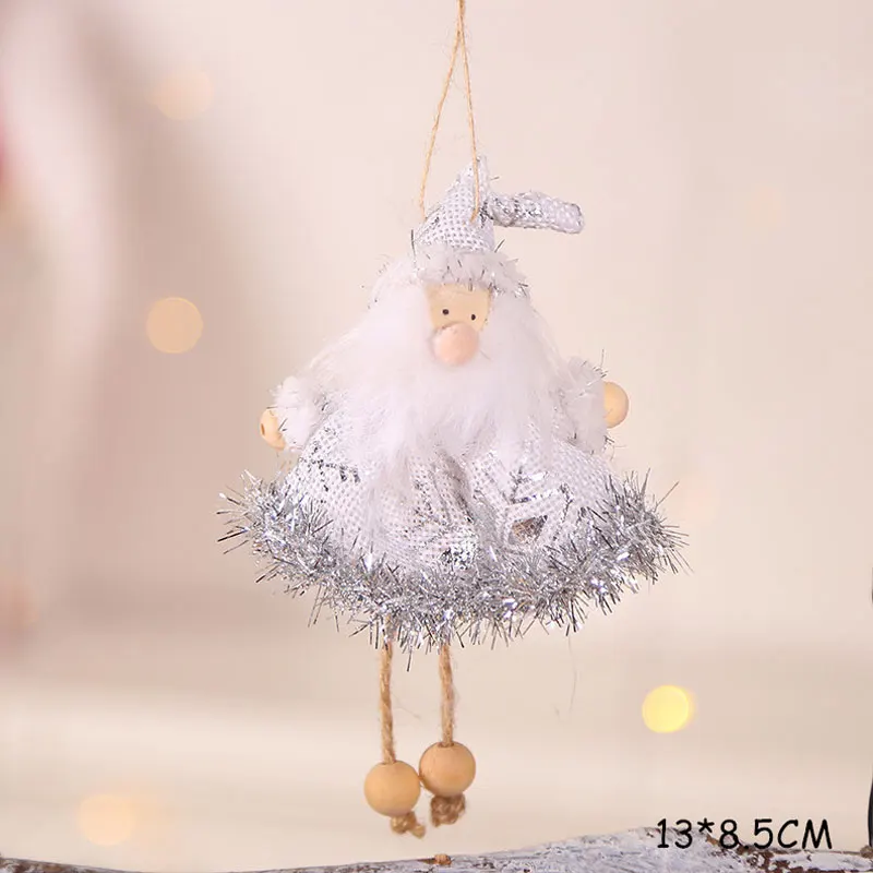 A23-White santa Год, последнее Рождество, милая шелковая плюшевая кукла ангела, Рождественская елка, украшения, Рождественское украшение для дома, подарки для детей, Kerst - Цвет: A23-White santa