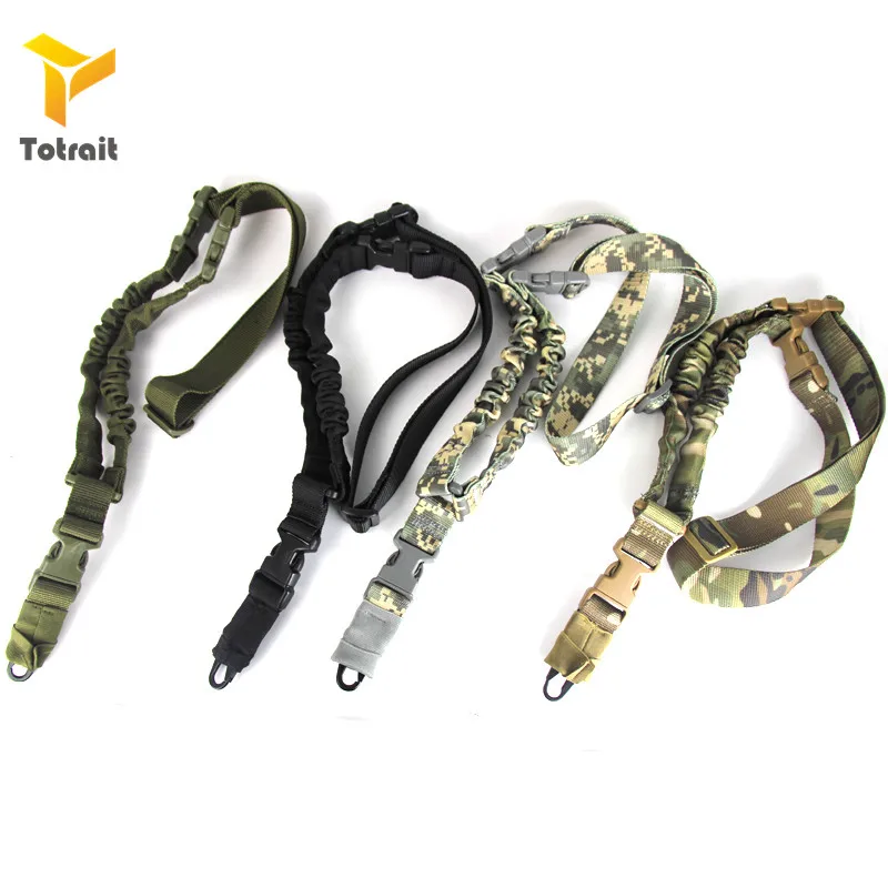 

TOtrait 1000D Single Point 1-Point One Point Heavy Duty Mount Bungee Military Rifle Sling Adjustable Tactical Green Black Tan Gu
