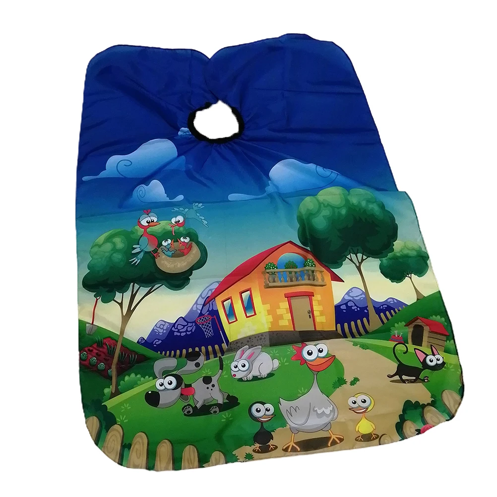Capa de corte de pelo para niños y niñas, bata de peluquería, delantal para Barbero, capa de corte de pelo, protector de paraguas # E