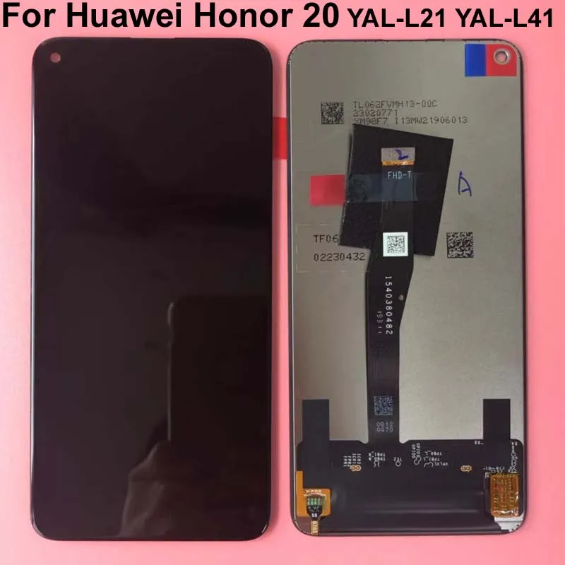 Тестовый черный 6,26 ''для huawei honor 20 honor 20 honor 20S YAL-L21 ЖК-дисплей кодирующий преобразователь сенсорного экрана в сборе запчасти