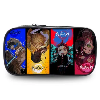 

Kimetsu no Yaiba Pencil Case Creative Large Capacity Side Open Zipper Pencil Bag School Stationery Cosmetic bag