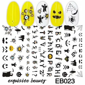 

Self-adhesive Halloween Style Stickers 3d Nail Decal tattoo full Cover Beauty Manicure nails Accessories Supplies tools