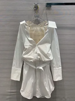 

2020 Early Spring New Fashion Ladies Stitching Two Pieces Shirt Dress Free Shipping Worldwide 3 Color Available
