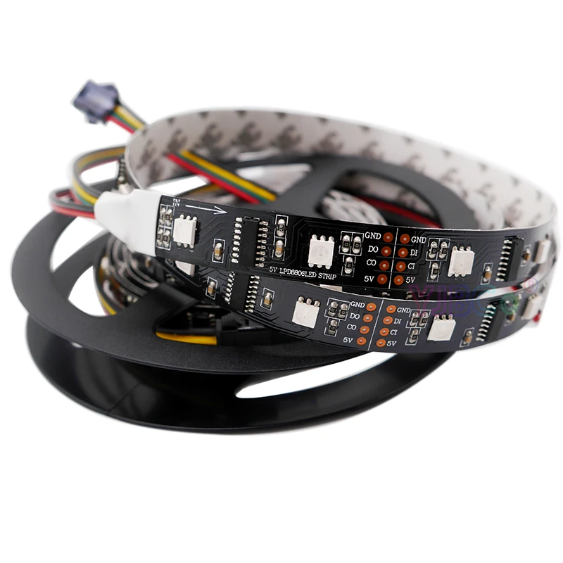DC5V 1 м/5 м LPD8806 5050 RGB 32/48/52/60 светодиодный s/m (1 IC 2 чип) цифровой адресуемый светильник