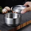304 Korean Stainless Steel Double Rice Bowl With Lid Soup Bowl Steamed Rice Bowl Anti-Scalding Child Small Bowl Korean Cuisine 4