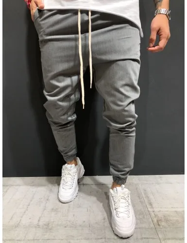 Men Pants New Men's Woven Fabric for Casual Jogging Trousers with Ankle Girdle