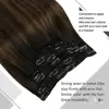VeSunny клип в настоящие человеческие волосы для наращивания двойной уток 7 шт клип на волосы для наращивания машина сделал Remy волосы #2/2/6 120гр ► Фото 3/6