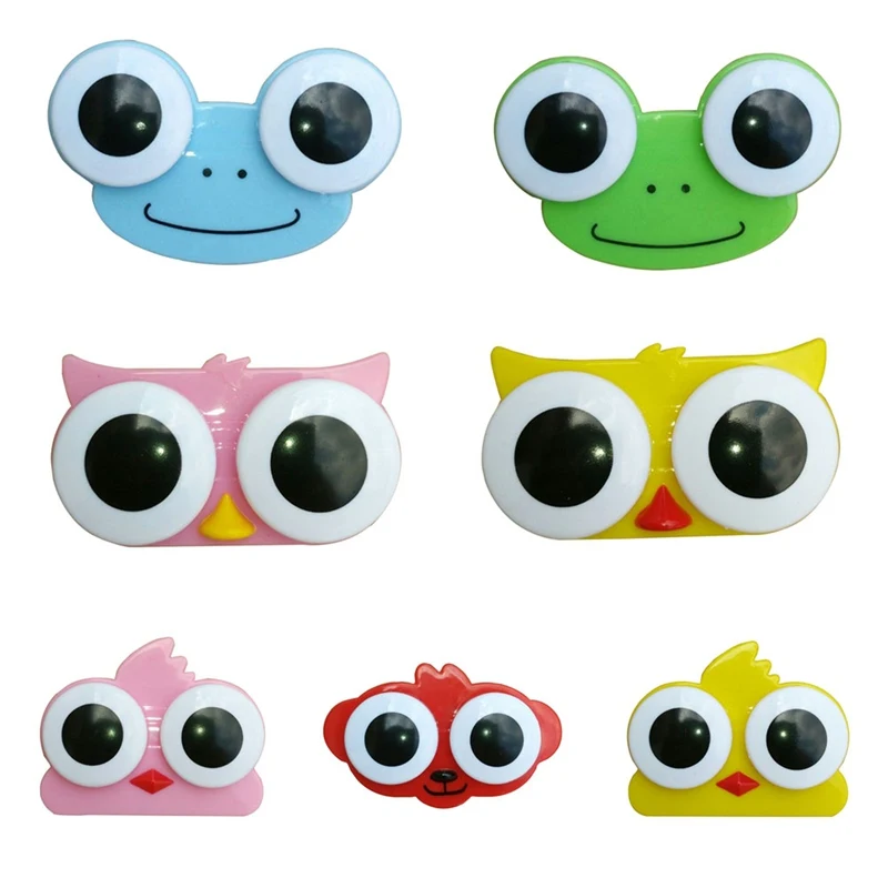 

1PCS Sweet Cartoon 3D Big Eyes Contact Lenses Box & Case Owl Frog Animal Shape Contact lens Case Free Shipping