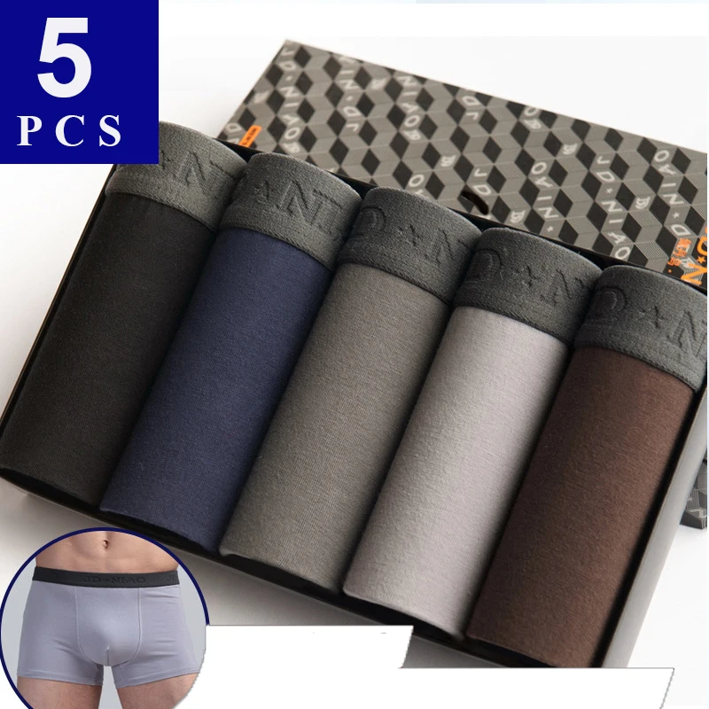 Men Boxer Underwear Men Cotton Man Boxers Homme 5Pcs/lot Comfortable Underpants Male Solid Print Soft Breathable Panties