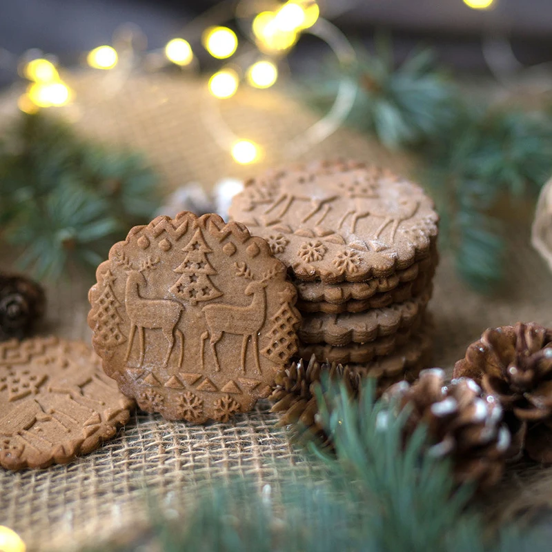 Маленький деревянный тисненый Рождественский олень Снежинка Печатный узор скалка для выпечки печенья торт тесто выгравированный ролик