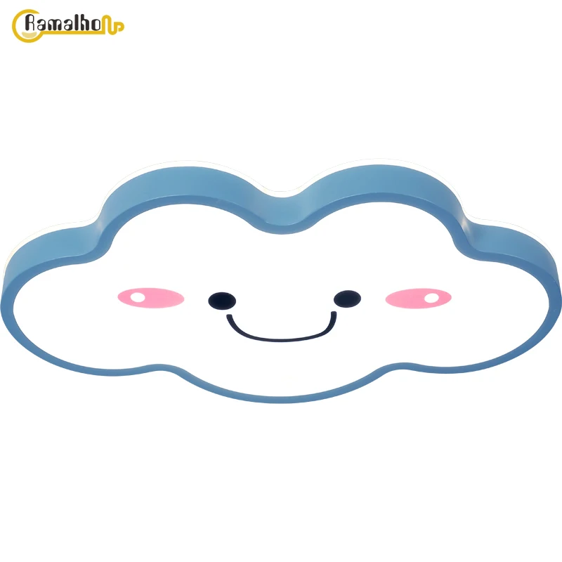 

Children's Room Ceiling Lamp Bedroom Lights Smiley Face Cloud Light Blue Color Metal Ceiling Light for Kitchen Lamps LED