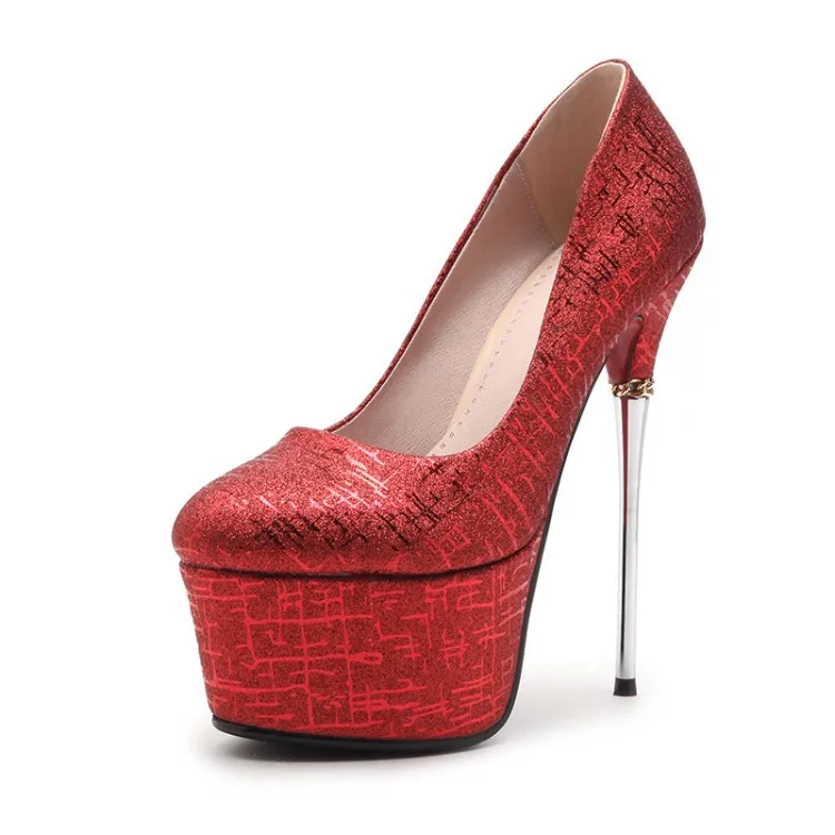

Spring And Summer New Style Stiletto Waterproof Platform Low-Cut Low Top WOMEN'S Thin Shoes Super High Heels Nightclub Shoe