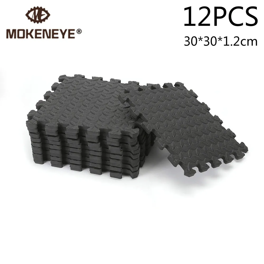 12pcs 30x30x1.2cm EVA Foam Interlocking Protective Tile Yoga Gym Floor
