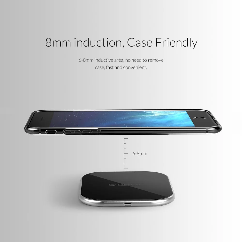 ORICO 10 Вт Беспроводное зарядное устройство Qi Беспроводное USB зарядное устройство для iPhone 7 8 X XR 11 11PRO умное зарядное устройство