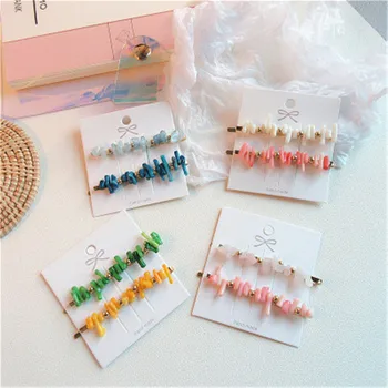 

Korean Colored Rough Stone Fresh Design Hairpin Girl Clip Bangs Clip For Women Girls Colorful Hair Clips Hairpins Headwear