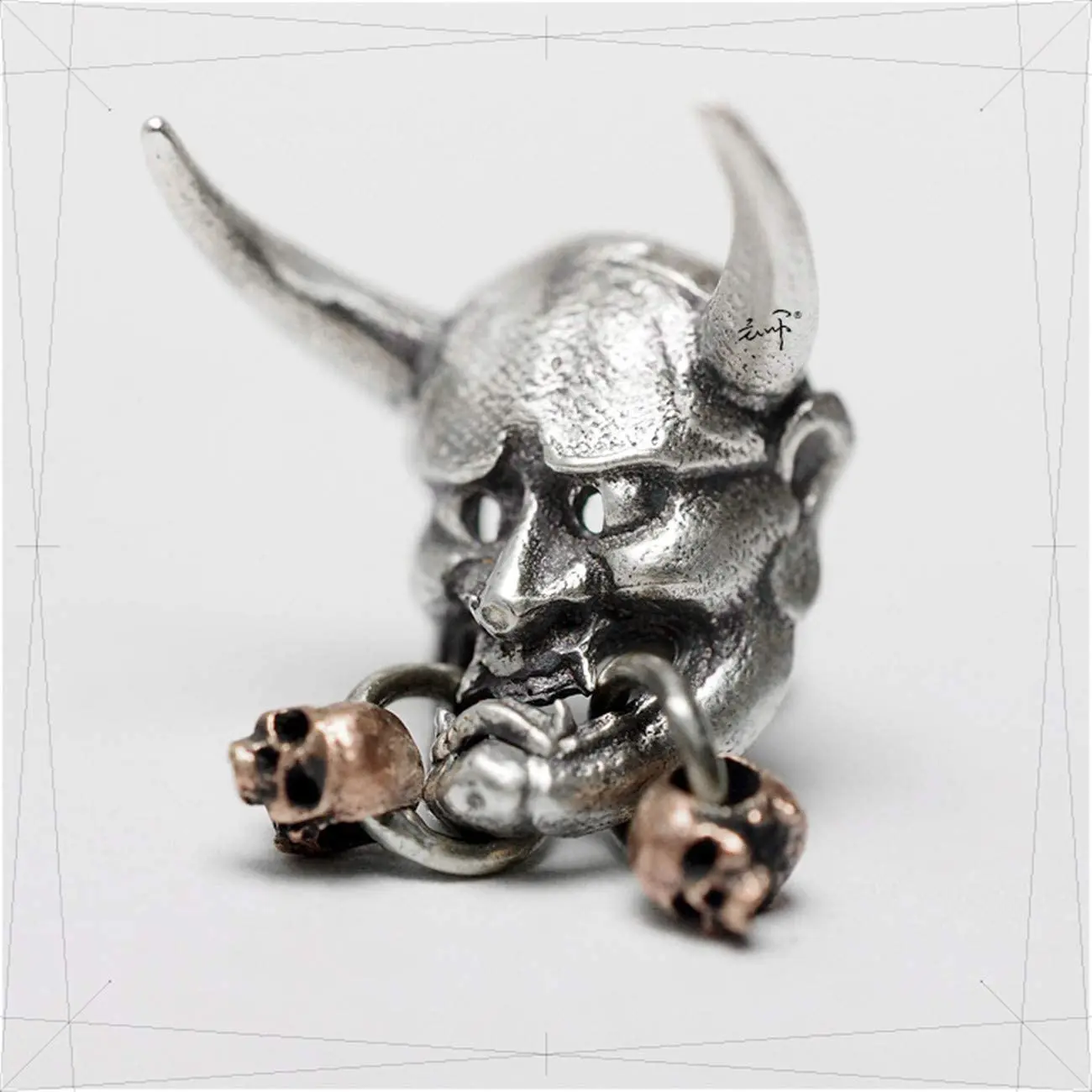 

SmilePunk Ретро 925 пробы серебряные злые Oni NOH Hannya Череп серьги-гвоздики для мужчин подарок одиночный