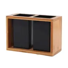 Многофункциональная бамбуковая коробка для хранения палочек двухслойная дренажная подставка для палочек для еды палочки для еды Столовые приборы перегородка коробка для хранения