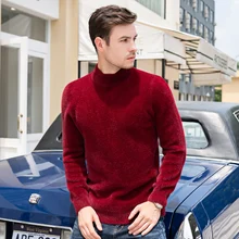 Мужские свитера s Повседневная осенне-зимняя трикотажная Мужская мягкая удобная водолазка уплотненная пуловер с длинными рукавами