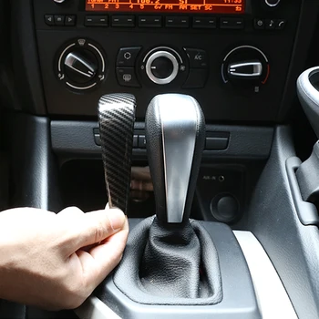 

Car Styling Carbon Fiber Gear Shift Handle Sleeve Cover Stickers For BMW 1 3 Series E90 E92 E87 X1 E84 Auto Interior