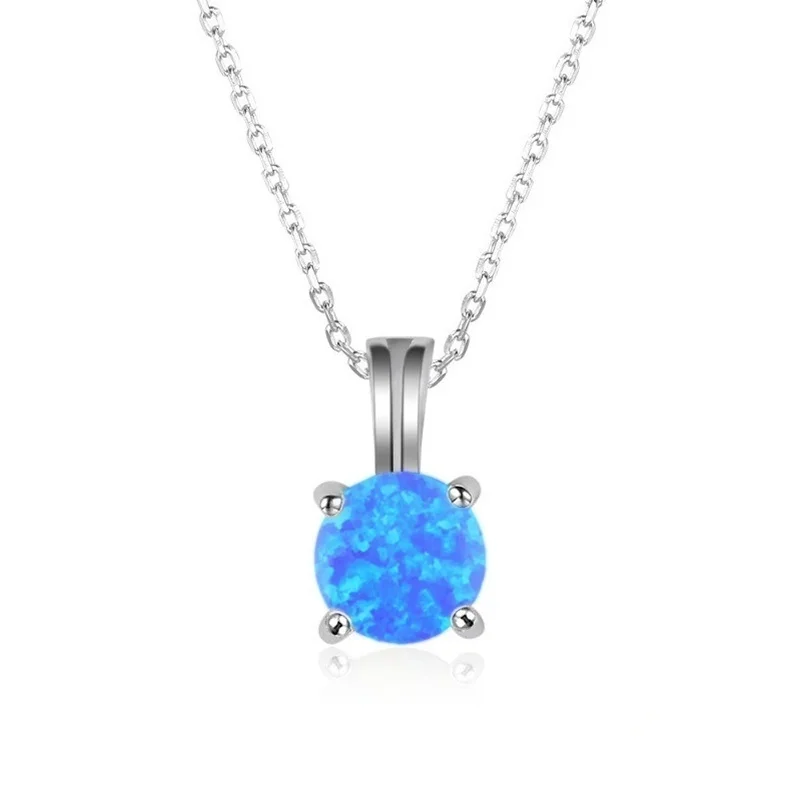 

Elegant Round White Pendant Necklace Fashion Women Wedding Party Jewelry
