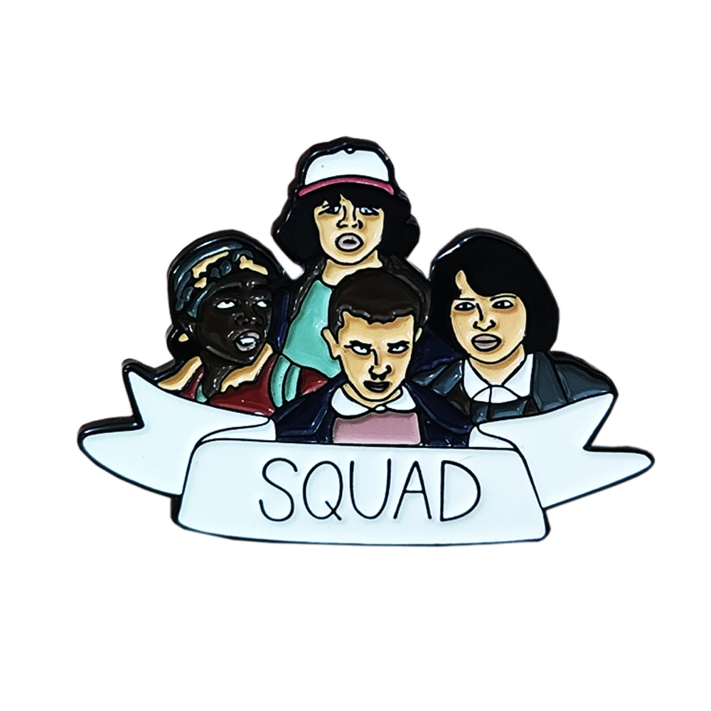 Эмалированная брошь кнопка Stranger Things SQUAD|Броши| |