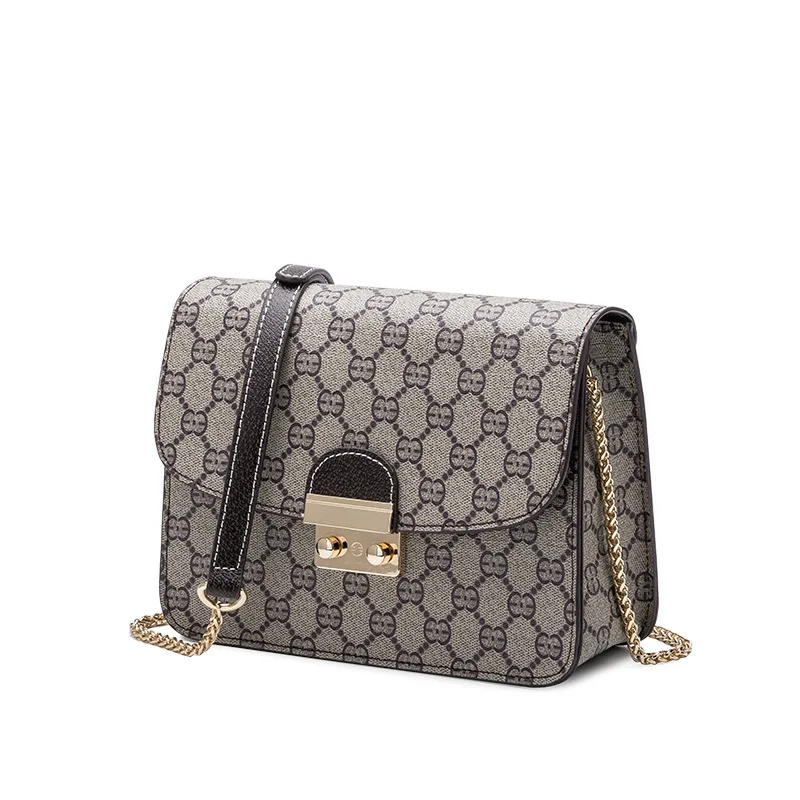 

2019 New Style Korean-style Chain Mini Bag Simple One-Shoulder PU Handbag bai da xiao Square Bag WOMEN'S Messenger Bag Bag
