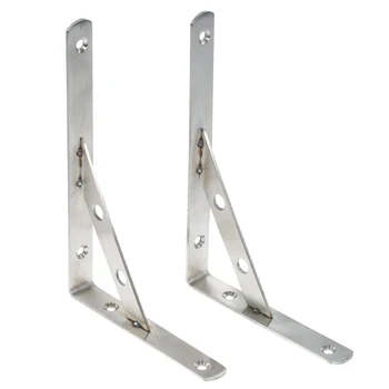 

2pcs Triangular Bracket Stainless Steel Support Bracket Set of 2pcs Shelf Brackets Microwave Oven Rack Supporting Frame