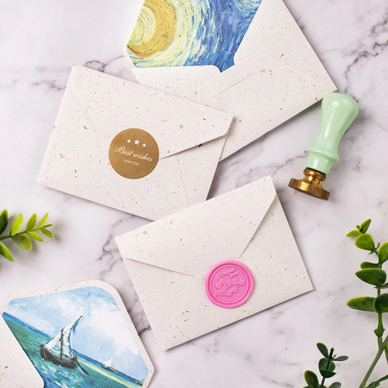 Vintage Envelopes Classic Van Gogh Oil Painting And Plant Artistic Envelopes For Letters Wedding Invitation 10pc/lot 9.8X7.8CM