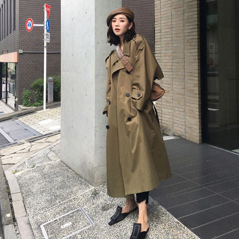 Casual long Trench Coat Women sashes 2020 plus
