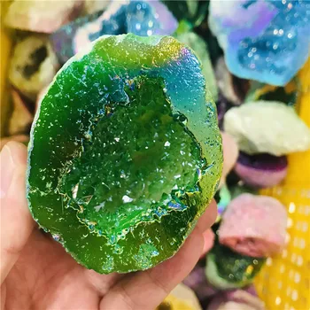 

Natural agate mineral cave, color plating, home decoration & stone craft & gem