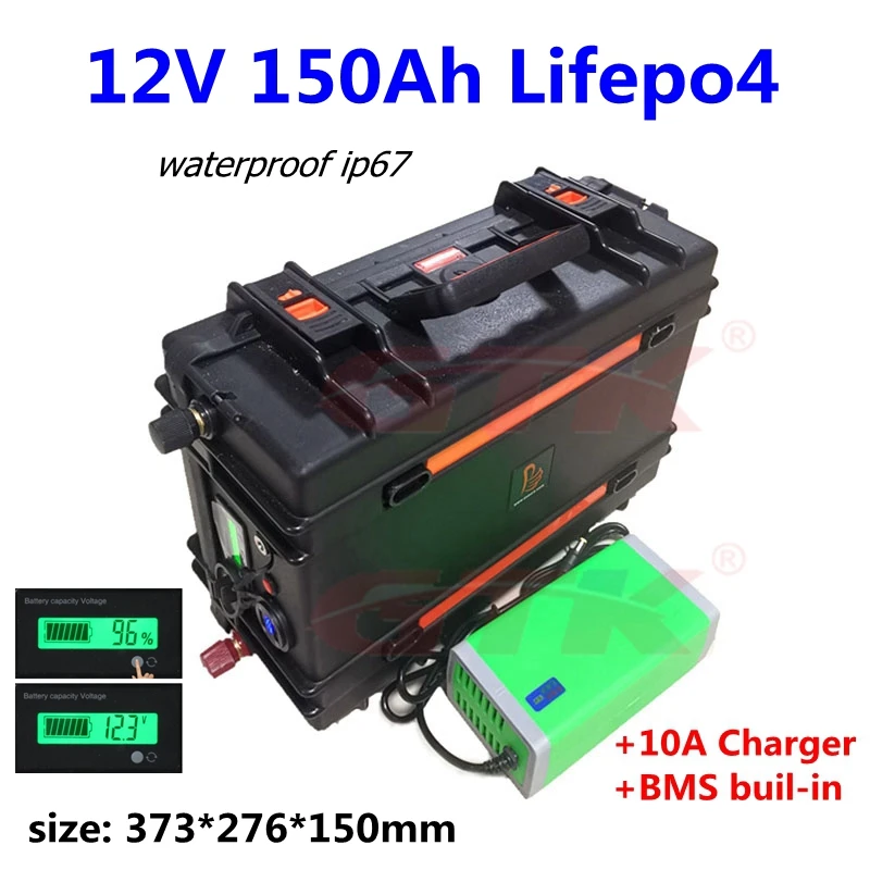 Портативный литиевый Аккумулятор Lifepo4 12 В 150 Ач с bms для уличного источника