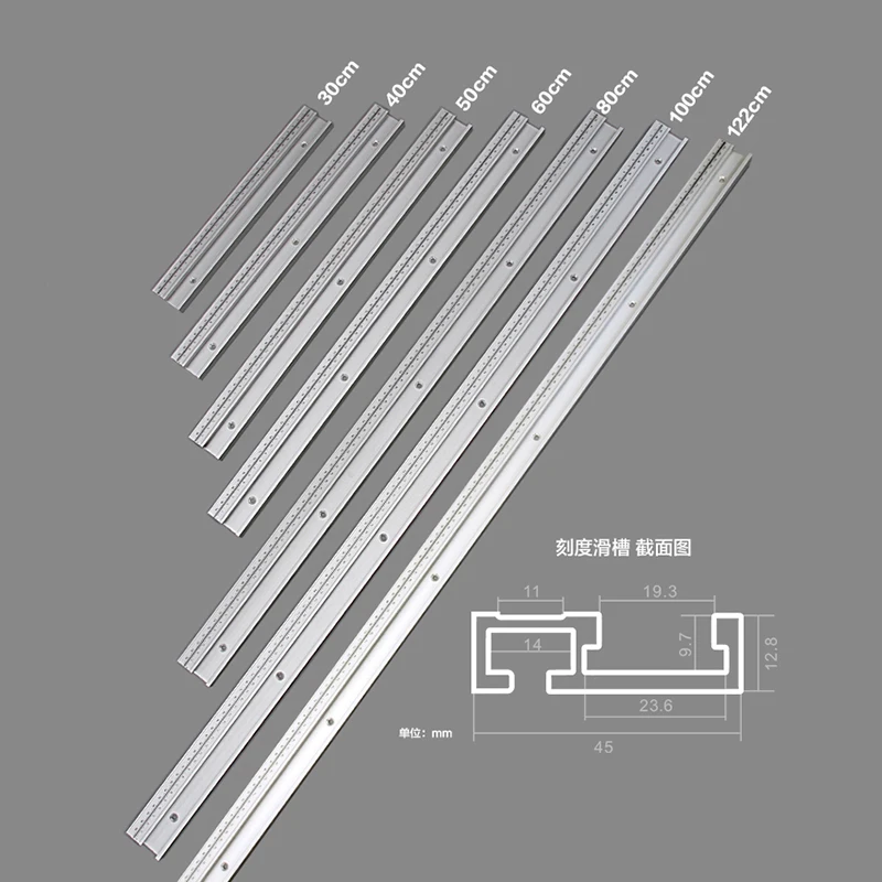 300/400/500/600/800 мм Алюминий сплав T трек слот со шкалой и дорожки маршрутизатор Круглопильный Станок Деревообрабатывающий Верстак "сделай сам"