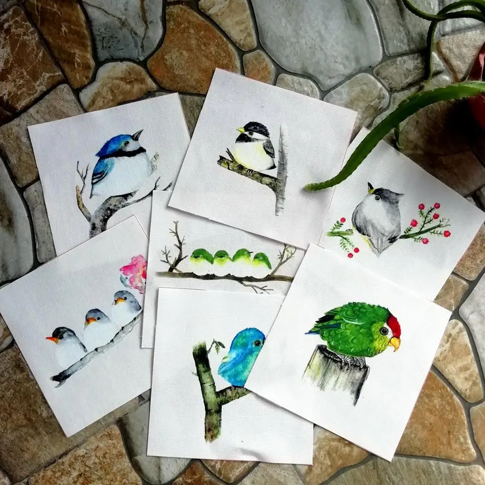 Птицы лоскутное изделие из хлопчатобумажной ткани стеганая швейная ткань Ремесленная одежда/фартук декоративная ткань патчи 15x15 см