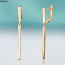 MAIKALE, классические геометрические Висячие серьги для женщин, медные золотые серьги, простые, модные, изысканные ювелирные изделия, Свадебная вечеринка, подарок