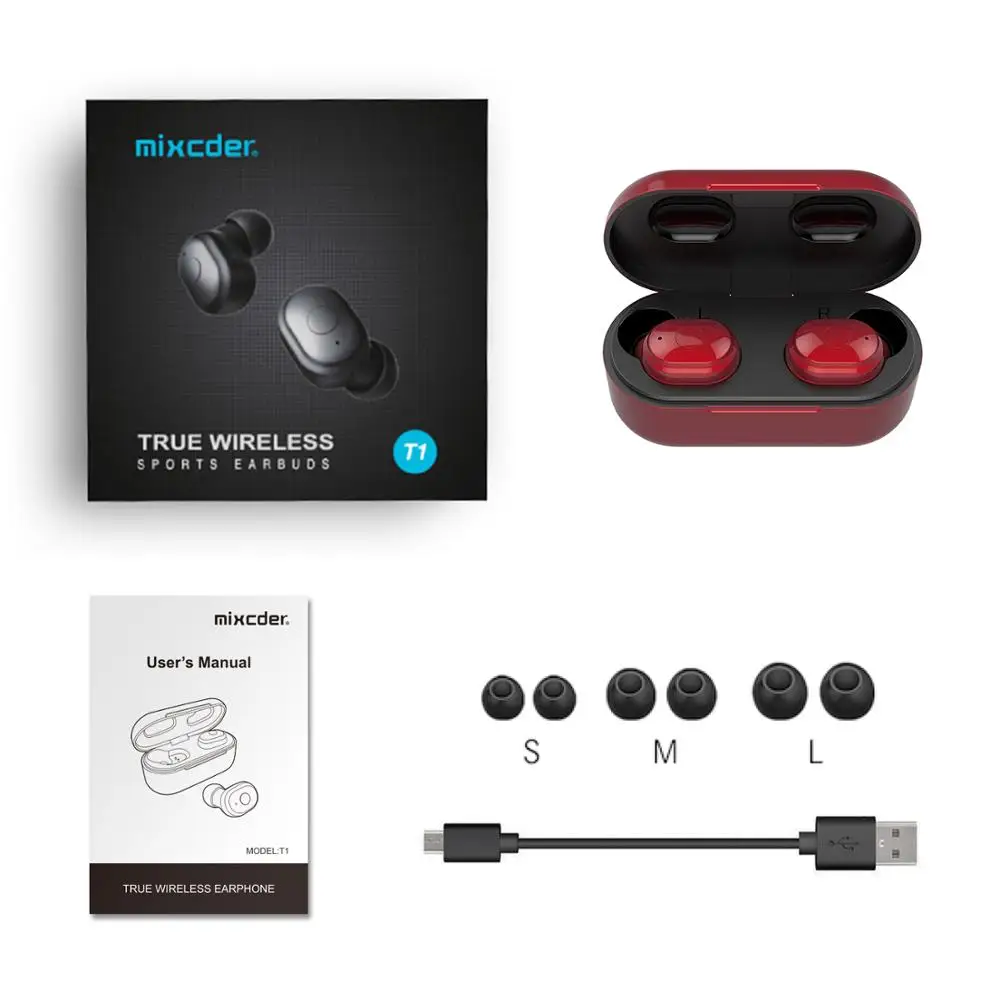 Mixcder T1 Bluetooth наушники TWS V5.0 беспроводные CVC8.0 шумоподавление Спортивная гарнитура