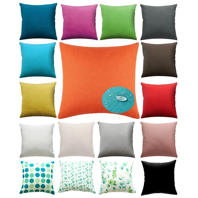 Set of 2 Outdoor Waterproof Throw Pillow Covers 18x18 Inch for Patio Garden  Porch Sofa, Orange