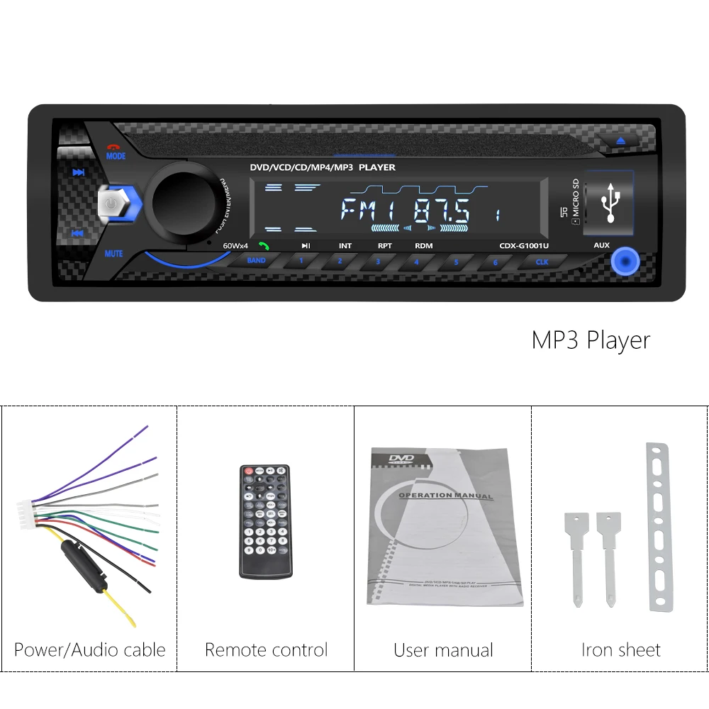 Авторадио AMPrime 1 Din Bluetooth sd-карта Мультимедиа DVD/CD плеер Coche Радио стерео Авто аудио стерео Automotivo USB