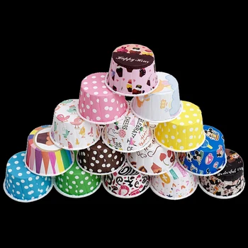 

Round Muffin paper cup for cake Baking mould Toast Non-stick tray glue coated High temperature resistance Oven bread Packaging