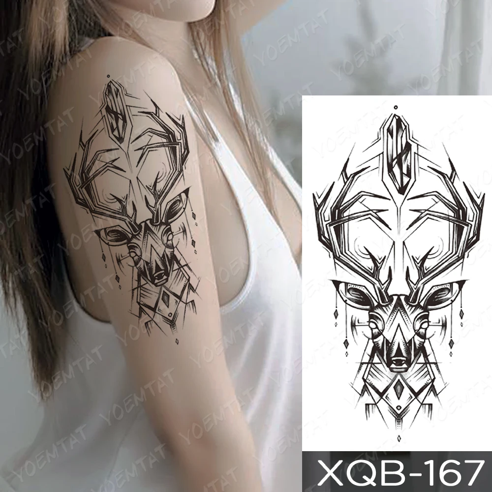 Tatuagem temporária à prova dwaterproof água etiqueta preta hena laço  arabian lotus totem flor flash tatoo mulher dedo arte do corpo falso tatto  - AliExpress