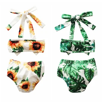 

New Arrived Summer Baby Girl Kids Red Bow Bathing Suit Dot Swimwear Bikini Set Beach Swimsuit 2020