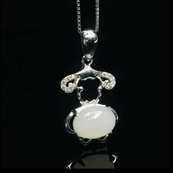 

Boutique Jewelry,The Animal Is Inlaid With Hetian White Jade Pendant, S925 Silver Fashion Natural Female Pendant