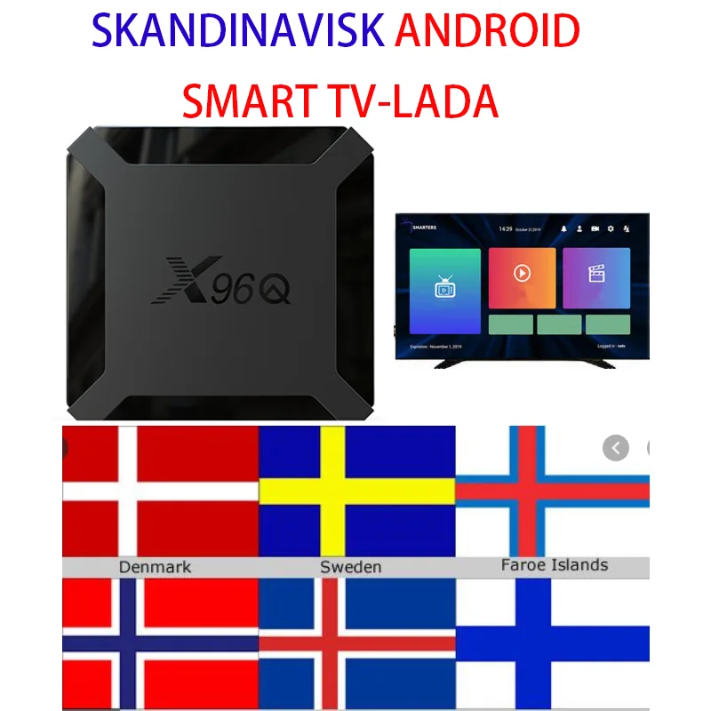 

IP Europe Android 10.0 tv box for Scandinavian Nordic m3u Sweden Norway Finland Denmark IP UK TV smarters No APP Include