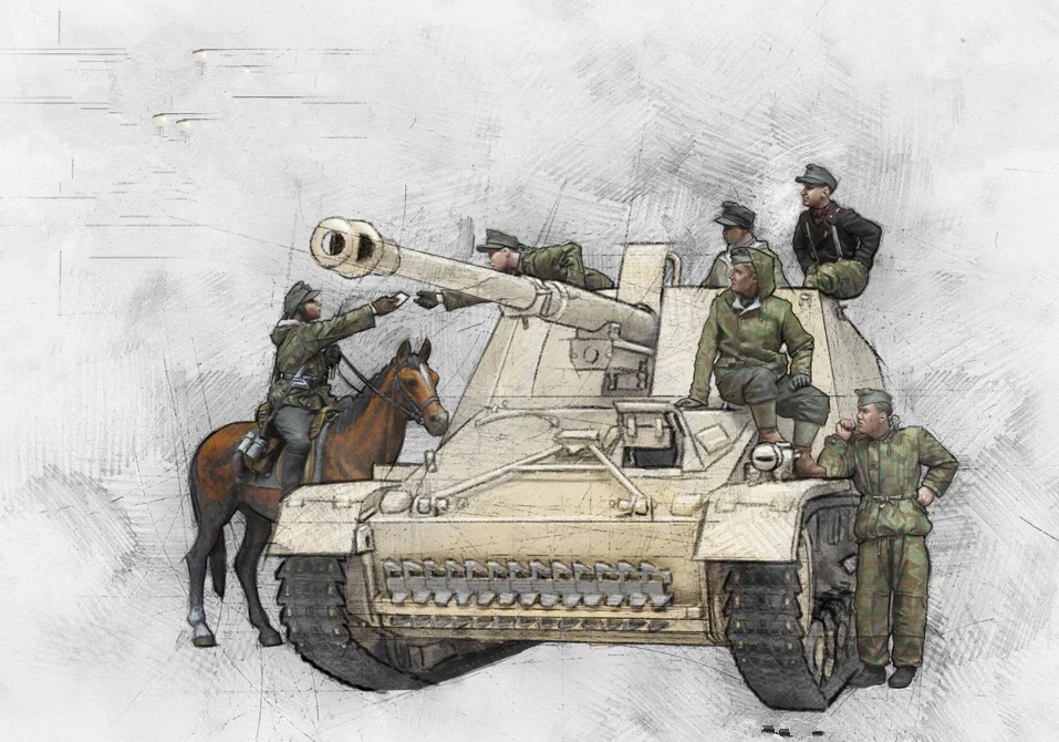 Неокрашенная каучуковая фигурка в масштабе 1/35 танковая команда второй мировой
