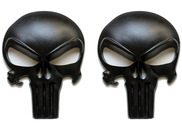 

2PCS Punisher metal emblem Badge Sticker Decal Hunting Accessories Pistol Punisher Skull AR15 Airsoft Rifle Magwell