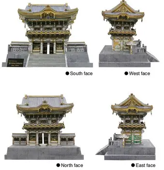 

3D puzzle paper building model toy world's great architecture Japan Nikko Toshogu Shrine yomeimon Main Gate hand work