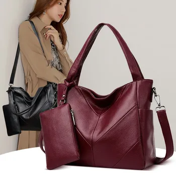

2020 new wallets and handbags leather fashion ladies shoulder bags 2 sets of large capacity ladies messenger bags
