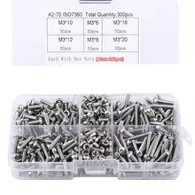

600Pcs/set M3 M2 M2.5 Screws Nuts Set Stainless Steel Hex Socket Button Head Assortment Kit Fastener Hardware With Box Bolt