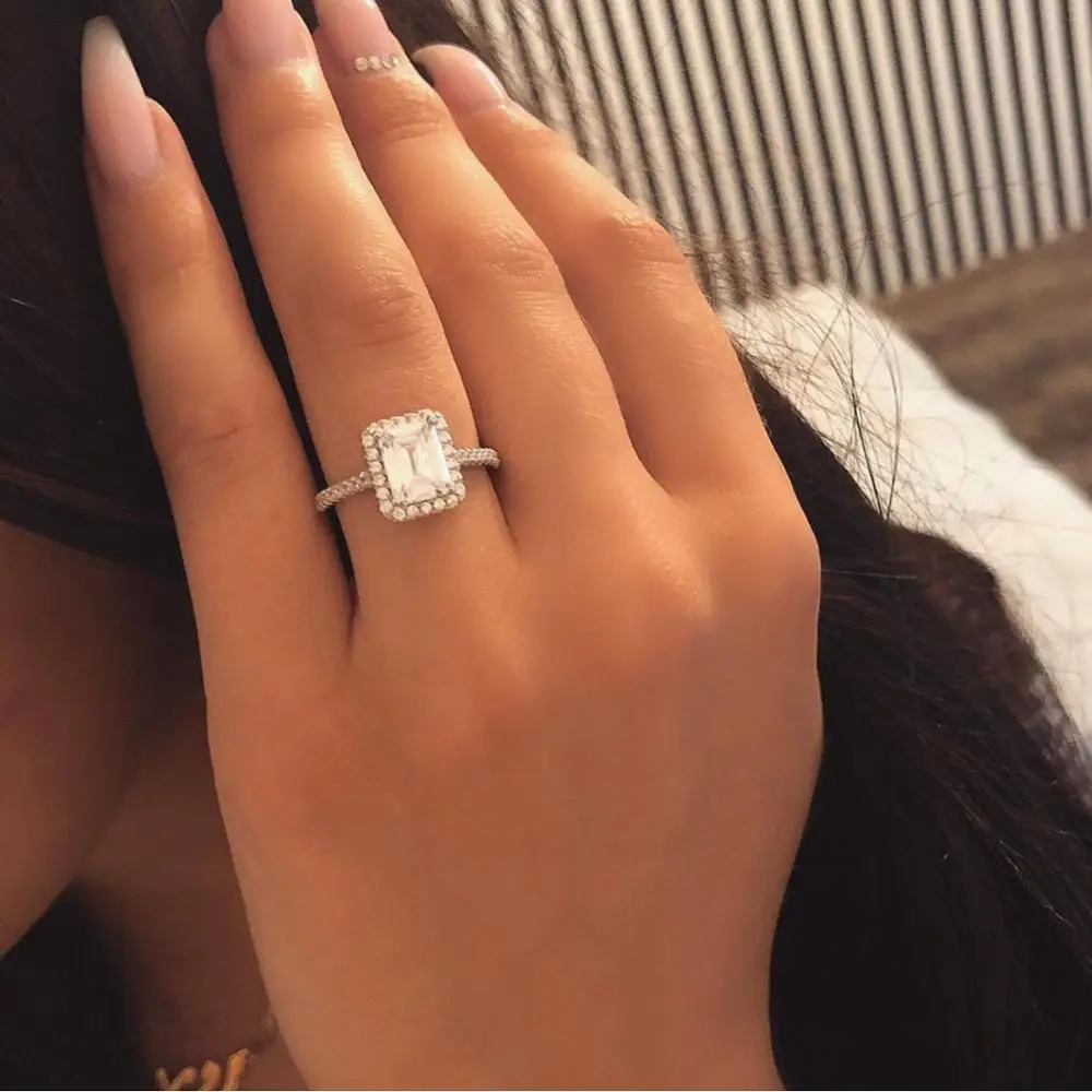 

Elegant Promise Ring 925 sterling silver Bijou AAAAA Cz Engagement Wedding band rings for women men Party Fine Jewelry